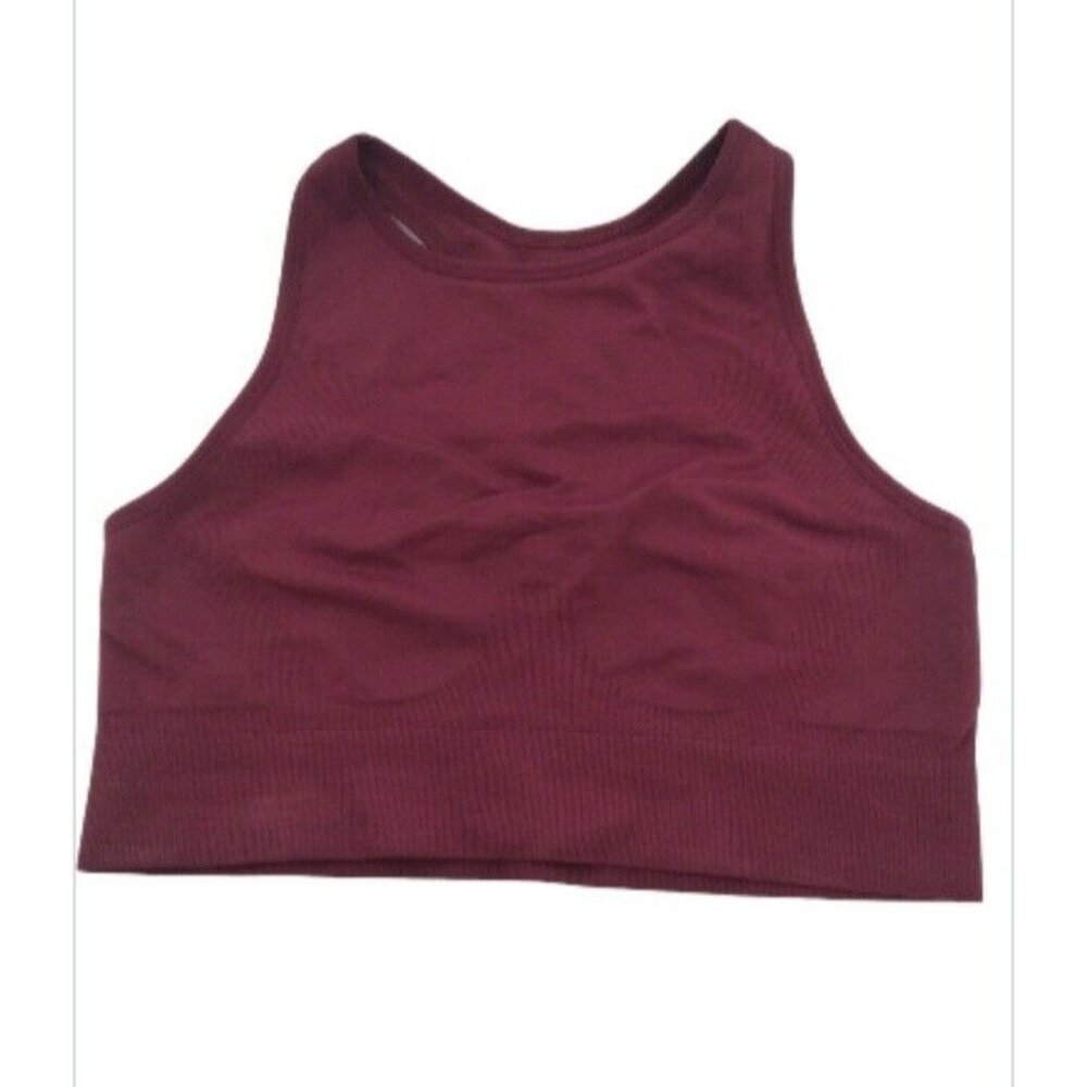 Knix Your High Neck Seamless Sports Bra Dark Cherry Size Large Pullover